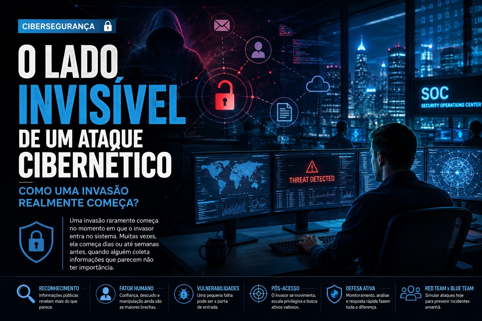 Imagem de capa: O lado invisível de um ataque cibernético: como uma invasão realmente começa?